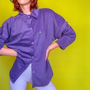 Unisex Polo Purple Corduroy Shirt